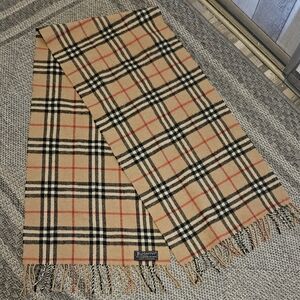 Authentic Vintage Burberry (Burberrys Of London) Blue Label Checkered Scarf.